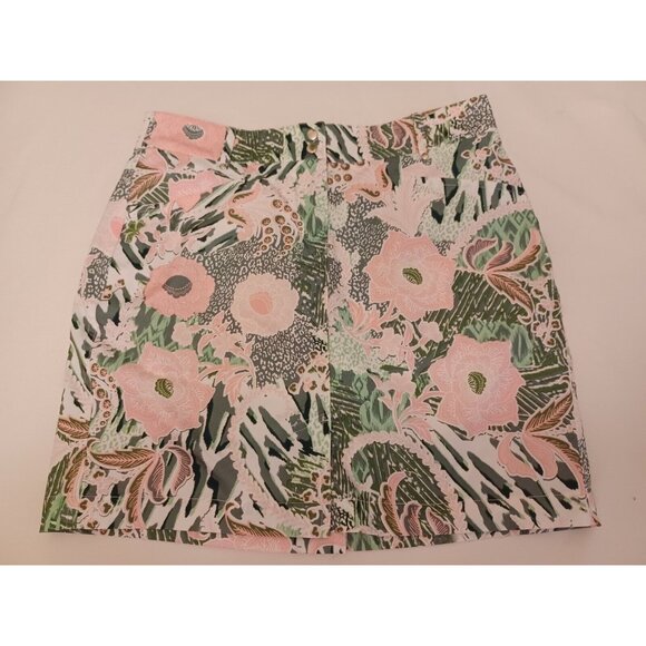 GG Blue Golf Skort Skirt Womens Sz 4 Pink Green Floral Tennis Pickleball Pockets - Picture 1 of 10